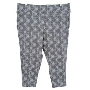 Terra & Sky Women's Shibory Grey Soot Capri Legging Plus Size 2X (20W-22W) NWT